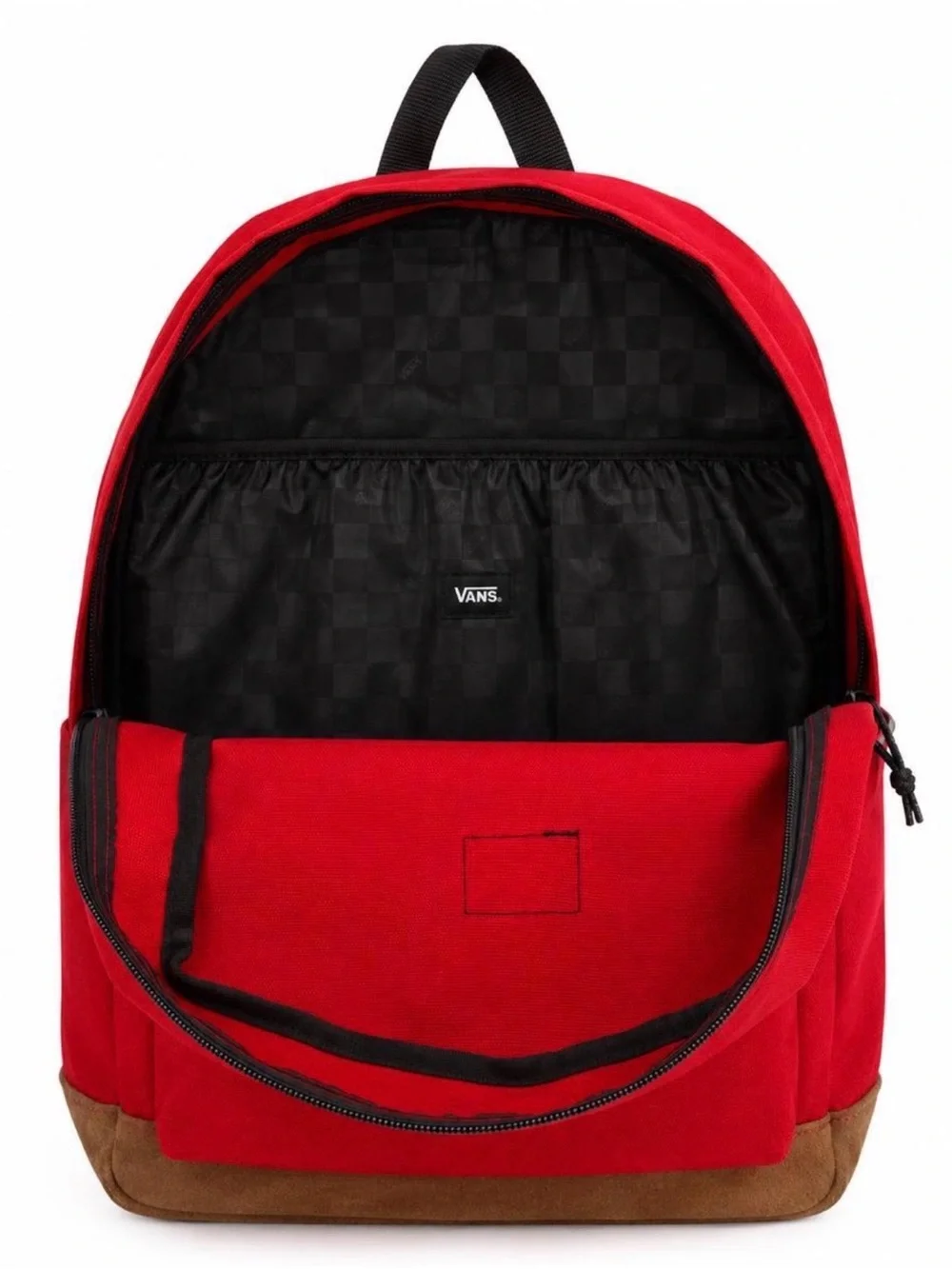 Vans Red Backpack with Brown Suede Base